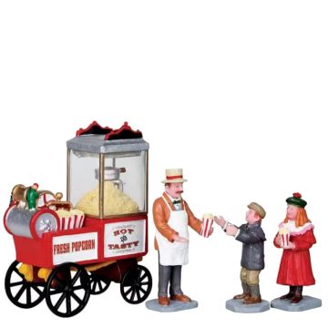 Lemax - Popcorn Seller - Set van 4