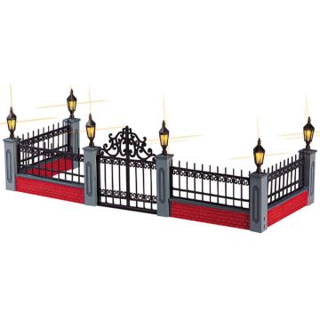 Lemax - Lighted Wrought Iron Fence - Set van 5