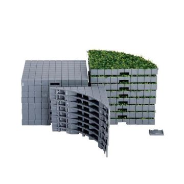 Lemax - Plaza System - Grey - Round Grass - Set van 24