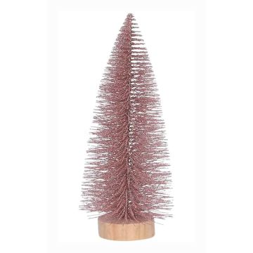 Lichtroze Glitter Kerstboom 25 cm - House of Seasons