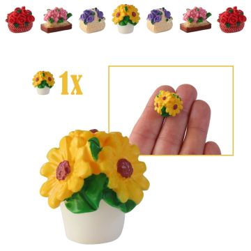 Miniatuur Bloempot met Zonnebloemen
