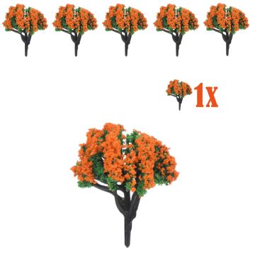 Miniatuur Bloesemplantje met Oranje Bloemetjes - 4cm