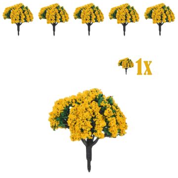 Miniatuur Bloesemstruik met Donkergele Bloemen - 5cm