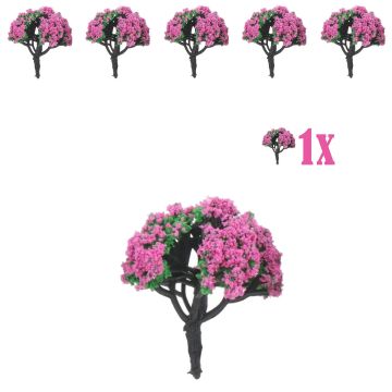 Miniatuur Bloesemstruik met Fuchsia Bloemen - 5cm