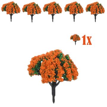 Miniatuur Bloesemstruik met Oranje Bloemen - 5cm