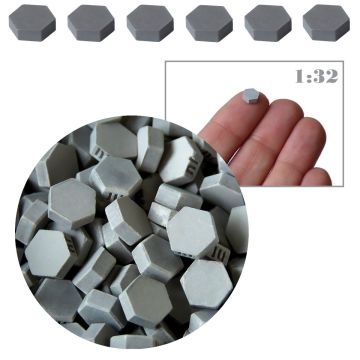 Miniatuur Hexagon Straatstenen Donkergrijs - 270 Stuks - 1:32