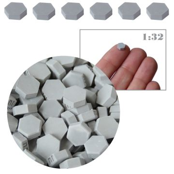 Miniatuur Hexagon Straatstenen Lichtgrijs - 270 Stuks - 1:32