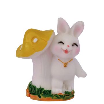 Miniatuur Konijn met Gele Paddenstoel