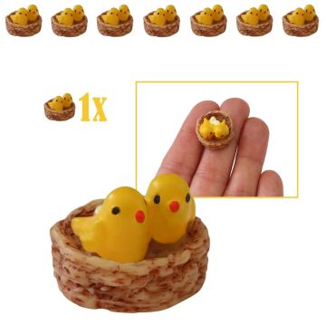 Miniatuur Kuikens in Nestje