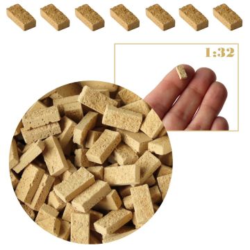 Miniatuur Leemstenen Middel Beige - 200 Stuks - 1:32