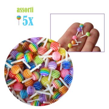 Miniatuur Lolly Gestreept - Set van 5 - Assorti