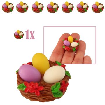 Miniatuur Paaseitjes in Vogelnestje