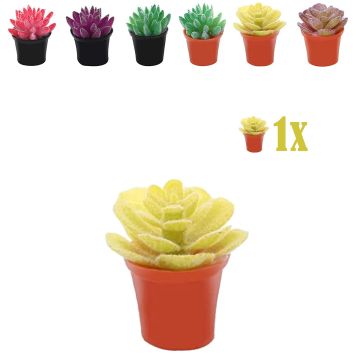 Miniatuur Sedum Plantje Geel in Bloempot - 2.3cm