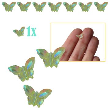 Miniatuur Vlinder Holografisch Geel
