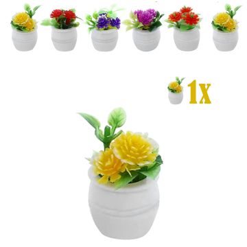 Miniatuurplantje Gele Bloemen in Bloempot - 2.8 cm