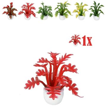 Miniatuurplantje Geveerd Blad Rood Groen - 2.8cm
