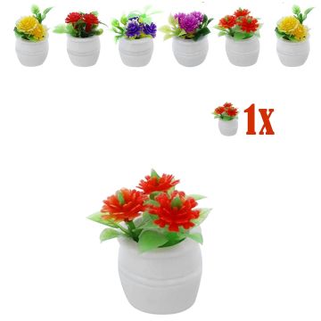 Miniatuurplantje Oranje Bloemen in Bloempot - 2.8 cm