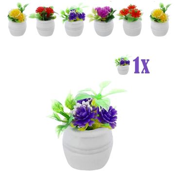 Miniatuurplantje Paarse Bloemen in Bloempot - 2.8 cm