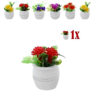Miniatuurplantje Rode Bloemen in Bloempot - 2.8 cm
