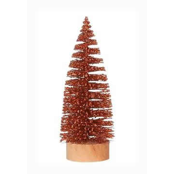 Oranje Glitter Kerstboompje 15 cm - House of Seasons