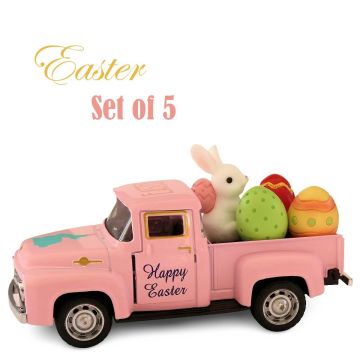 Paas Truck Happy Easter met Paaseieren - Pink