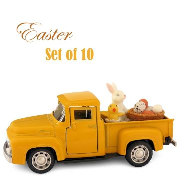 Paas Truck met Paashaas en Kuiken - Yellow