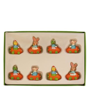 Paashangers Wortelautootjes - Set van 8