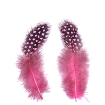 Parelhoen Veren Roze - 6 tot 8 cm - 24 Stuks