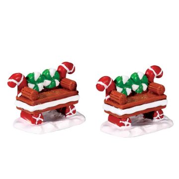 Lemax - Peppermint Cookie Bench set of 2