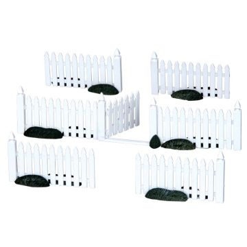 Lemax - Plastic Picket Fence - Set van 7