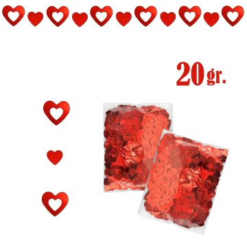 Rode Hartjes Confetti - 20 Gram