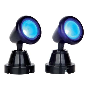 Lemax - Round Spot Light Blue - Set of 2 - Nu Voorverkoop