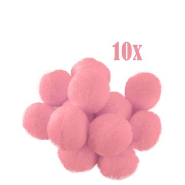 Roze Pompoms - 15mm - 10 Stuks