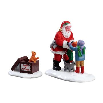 Lemax - Santa and Kittens - Set of 2 