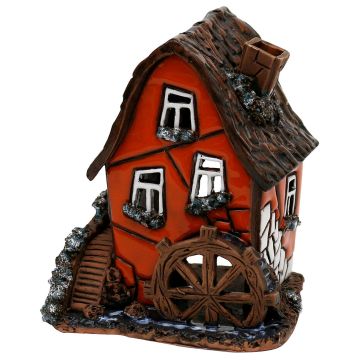 Sigro - Keramiek Fantasiehuisje Orange Watermill