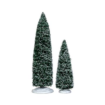 Lemax - Snowy Juniper Tree Large and Medium set of 2