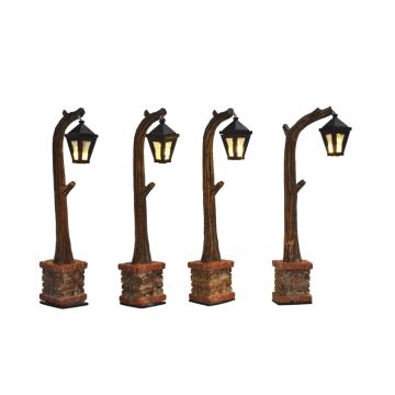 Luville - Street Lantern Wooden - 4 Pieces
