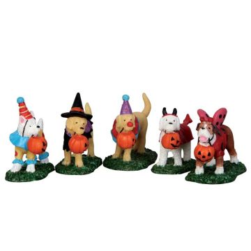 Spooky Town - Trick Or Treating Dogs - Set van 5