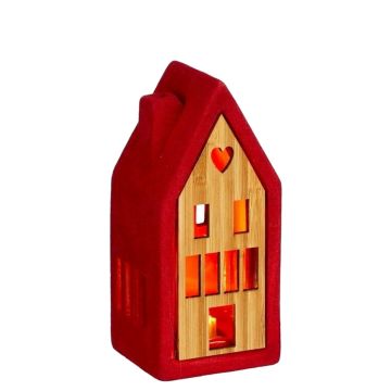 Verlicht Huisje Rood Small - House of Seasons