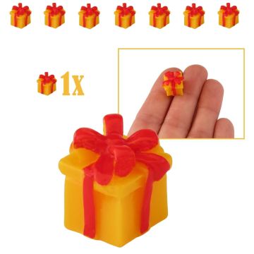 Vierkant Miniatuur Cadeautje Geel