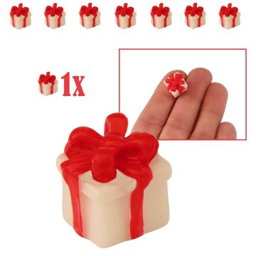 Vierkant Miniatuur Cadeautje Wit