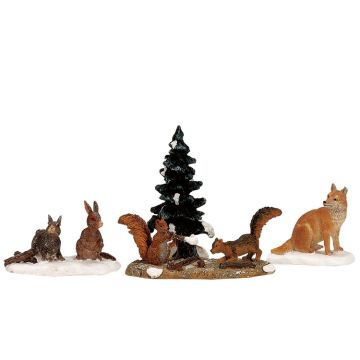 Lemax - Woodland Animals - Set van 4 - Nu Voorverkoop