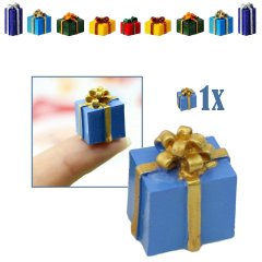 Miniatuur Cadeautje Lichtblauw - 1.6cm