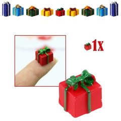 Miniatuur Cadeautje Rood - 1.1cm