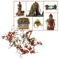 Miniatuur Klimop met Rode Bloemen