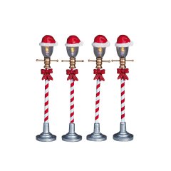Lemax - Santa Hat Street Lamp - Set van 4