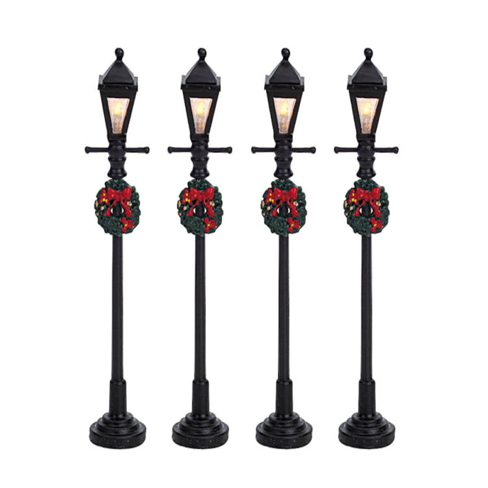 Lemax - Gas Lantern Street Lamp - Set van 4