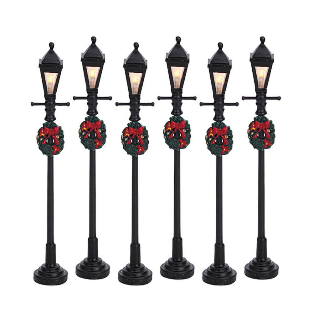 Lemax - Gas Lantern Street Lamp - Set van 6