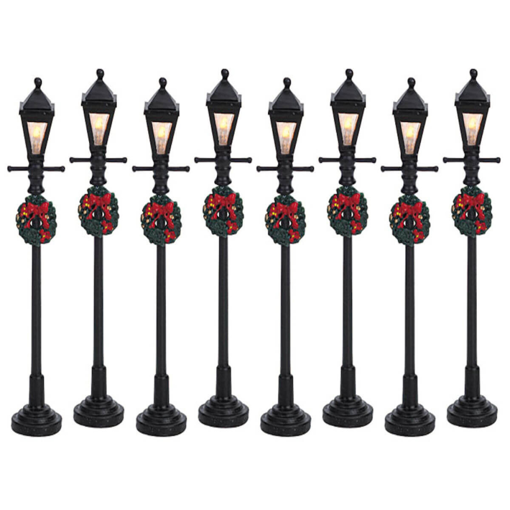 Lemax - Gas Lantern Street Lamp - Set van 8