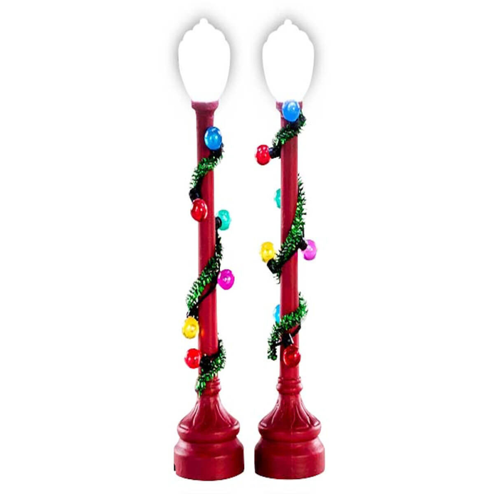 Lemax - Red Globe Street Lamp - Set van 2